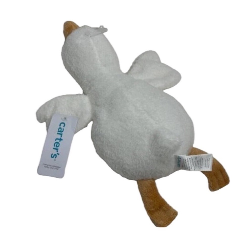 Carter's White Baby Duck Goose Lovey Plush Security Blanket Stuffed Animal NWT - Picture 6 of 6